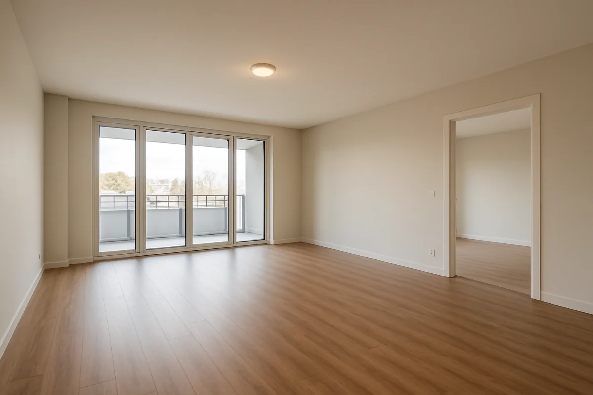 Empty bedroom before virtual staging