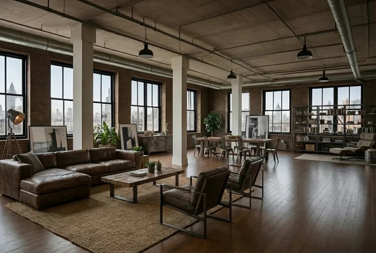 Loft virtually staged in Industrial style by Style Smarter